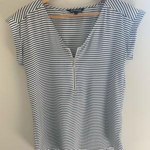 Black and white striped shirt with good zipper